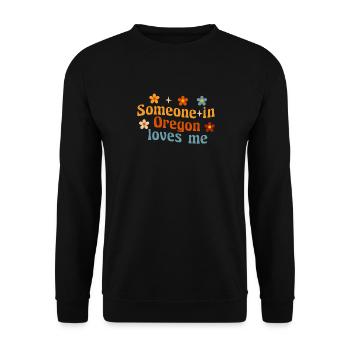 Quelqu’un dans l’Oregon m’aime - Sweat-shirt Unisexe - noir - Devant - Alina (178cm) & Michal (187cm)