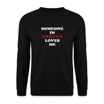 Quelqu’un dans l’Oregon m’aime - Sweat-shirt Unisexe - noir - Devant - Alina (178cm) & Michal (187cm)