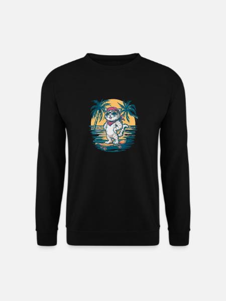 Skate Cat - Süßes und cooles Kätzchen - Unisex Pullover - Schwarz