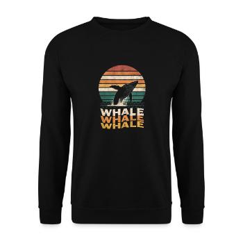 Whale - Nature Protection - Unisex Sweatshirt - black - Front - Alina (178cm) & Michal (187cm)
