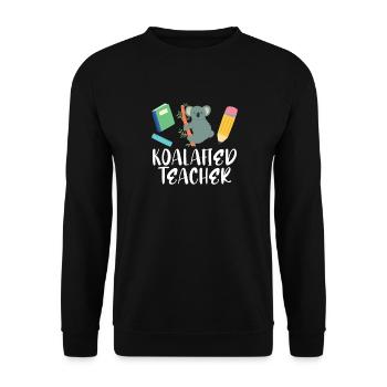 Koalafied Teacher Proud School Teacher Koala cute - Unisex Pullover - Schwarz - Vorne - Alina (178cm) & Michal (187cm)