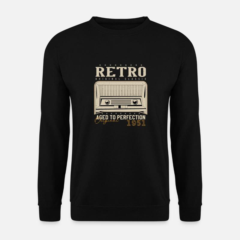 Retro 1951 Geburtstagsgeschenk 1951 Jahrgang 1951 - Unisex Pullover - Schwarz