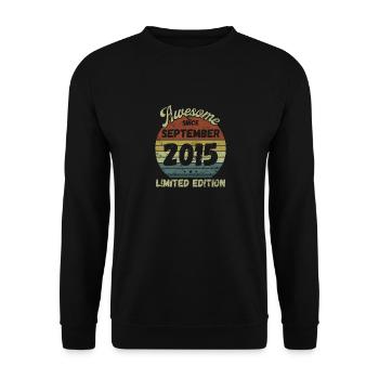 Awesome since September 2015 - Geburtstag - Unisex Pullover - Schwarz - Vorne - Alina (178cm) & Michal (187cm)