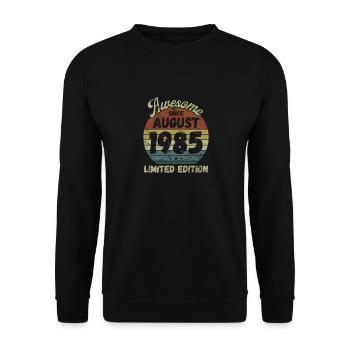Awesome since August 1985 - Geburtstag - Unisex Pullover - Schwarz - Vorne - Alina (178cm) & Michal (187cm)