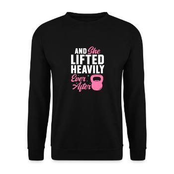 Kettlebell Workout Entraînement de fitness - Sweat-shirt Unisexe - noir - Devant - Alina (178cm) & Michal (187cm)