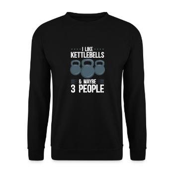 Kettlebell Workout Entraînement de fitness - Sweat-shirt Unisexe - noir - Devant - Alina (178cm) & Michal (187cm)