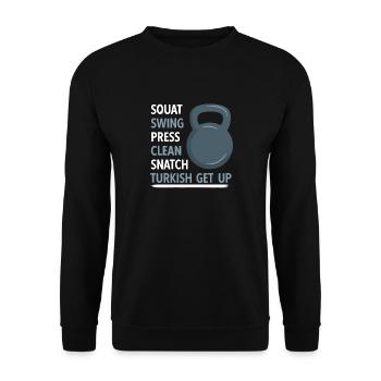 Kettlebell Workout Entraînement de fitness - Sweat-shirt Unisexe - noir - Devant - Alina (178cm) & Michal (187cm)