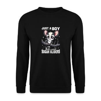 Funny Sugar Glider Animal Just A Boy Who Loves - Unisex Sweatshirt - black - Front - Alina (178cm) & Michal (187cm)