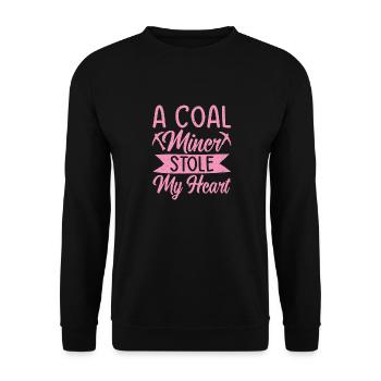 Un mineur de charbon a volé mon cœur Femme Fille Mine - Sweat-shirt Unisexe - noir - Devant - Alina (178cm) & Michal (187cm)