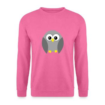 Graue Hoot Eule Niedliche große Augen Raubvogel Liebhaber - Unisex Pullover - Pink - Vorne