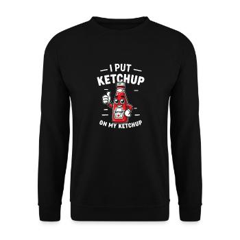 J’ai mis du ketchup sur ma bouteille de ketchup Funny Sauce Ent - Sweat-shirt Unisexe - noir - Devant - Alina (178cm) & Michal (187cm)