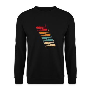 Vintage Saxophone Instrument Saxophonist Music - Unisex Sweatshirt - black - Front - Alina (178cm) & Michal (187cm)