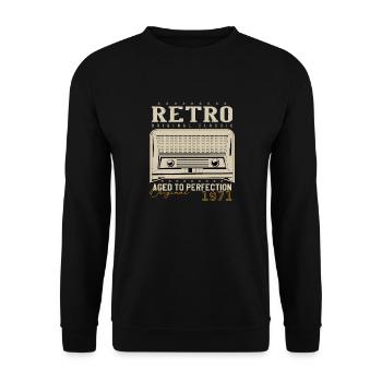 Rétro 1971 Cadeau Anniversaire 1971 Millésime 1971 - Sweat-shirt Unisexe - noir - Devant - Alina (178cm) & Michal (187cm)