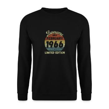 Génial depuis février 1966 - Anniversaire - Sweat-shirt Unisexe - noir - Devant - Alina (178cm) & Michal (187cm)
