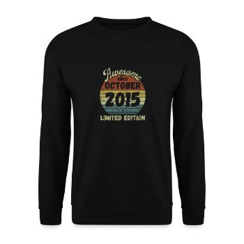 Awesome since October 2015 - Geburtstag - Unisex Pullover - Schwarz - Vorne - Alina (178cm) & Michal (187cm)