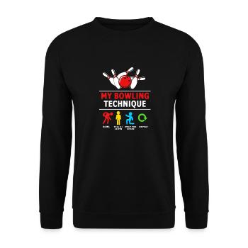 Bowling - Unisex Pullover - Schwarz - Vorne - Alina (178cm) & Michal (187cm)