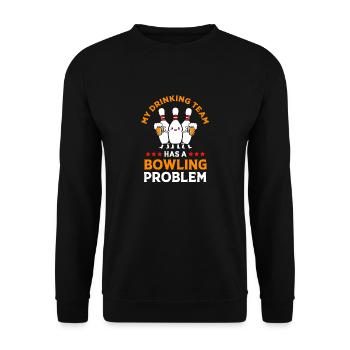 Bowling Bowler Bowling Skittles Bowling Ball - Unisex Sweatshirt - black - Front - Alina (178cm) & Michal (187cm)