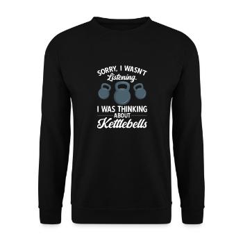 Kettlebell Workout Entraînement de fitness - Sweat-shirt Unisexe - noir - Devant - Alina (178cm) & Michal (187cm)