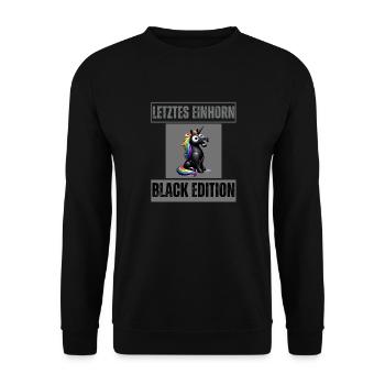 Letztes Einhorn Black Edition Weißes Shirt Black - Unisex Pullover - Schwarz - Vorne - Alina (178cm) & Michal (187cm)