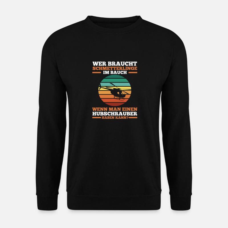 Pilot Helikopter Hubschrauber - Unisex Pullover - Schwarz