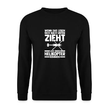 Pilote Hélicoptère Hélicoptère - Sweat-shirt Unisexe - noir - Devant - Alina (178cm) & Michal (187cm)