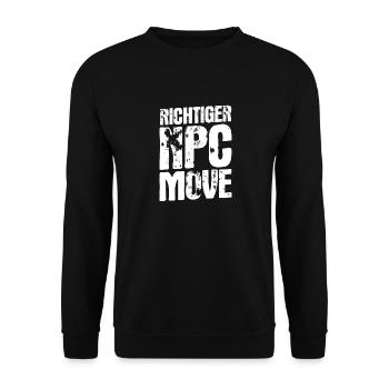 Mouvement de PNJ approprié – Humour et style du joueur - Sweat-shirt Unisexe - noir - Devant - Alina (178cm) & Michal (187cm)