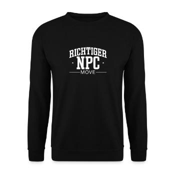 Mouvement de PNJ approprié – Humour et style du joueur - Sweat-shirt Unisexe - noir - Devant - Alina (178cm) & Michal (187cm)