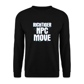 Mouvement de PNJ approprié – Humour et style du joueur - Sweat-shirt Unisexe - noir - Devant - Alina (178cm) & Michal (187cm)