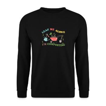 Feuille-moi seul je composte - Sweat-shirt Unisexe - noir - Devant - Alina (178cm) & Michal (187cm)