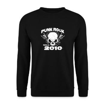 Punk Rock Since 2010 - Skull Rock Hands 14th - Unisex Sweatshirt - black - Front - Alina (178cm) & Michal (187cm)
