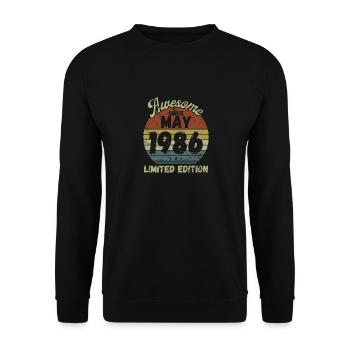 Awesome since May 1986 - Geburtstag - Unisex Pullover - Schwarz - Vorne - Alina (178cm) & Michal (187cm)