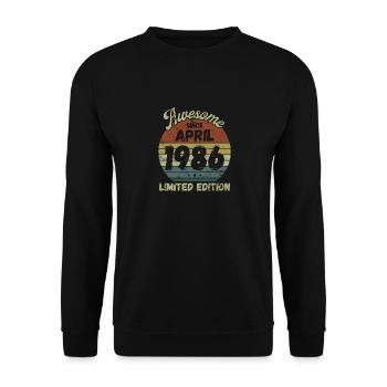 Awesome since April 1986 - Geburtstag - Unisex Pullover - Schwarz - Vorne - Alina (178cm) & Michal (187cm)
