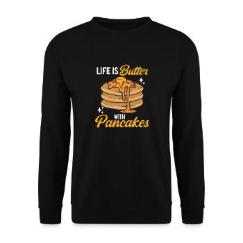 Crêpes Petit-déjeuner Crêpes - Sweat-shirt Unisexe - noir - Devant - Alina (178cm) & Michal (187cm)