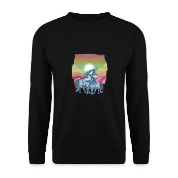 Unicorns Child Children Unicorns - Unisex Sweatshirt - black - Front - Alina (178cm) & Michal (187cm)