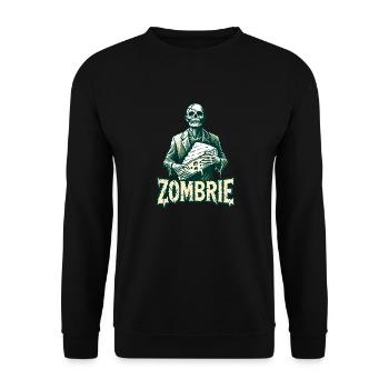 Zombie Zombrie Brie Cheese Halloween Zombie Cheese - Unisex Sweatshirt - black - Front - Alina (178cm) & Michal (187cm)