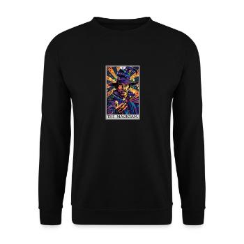 Tarotkarte The Magician Der Magier - Unisex Pullover - Schwarz - Vorne - Alina (178cm) & Michal (187cm)