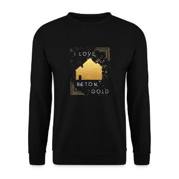 I love Betongold - Unisex Pullover - Schwarz - Vorne - Alina (178cm) & Michal (187cm)