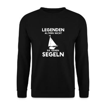 Legends Don't Age They Go Sailing Gifts - Unisex Sweatshirt - black - Front - Alina (178cm) & Michal (187cm)