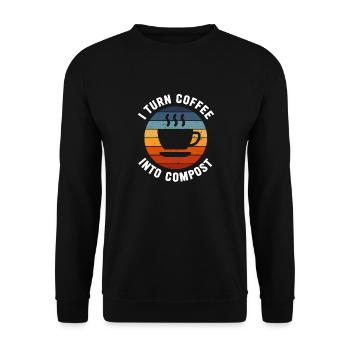 Ich verwandle Kaffee in Kompost Blue Planet - Unisex Pullover - Schwarz - Vorne - Alina (178cm) & Michal (187cm)