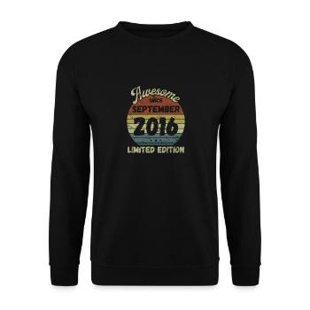 Awesome since September 2016 - Geburtstag - Unisex Pullover - Schwarz - Vorne - Alina (178cm) & Michal (187cm)