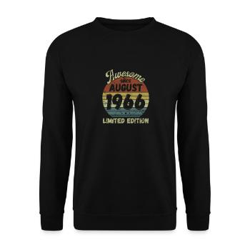 Awesome since August 1966 - Geburtstag - Unisex Pullover - Schwarz - Vorne - Alina (178cm) & Michal (187cm)