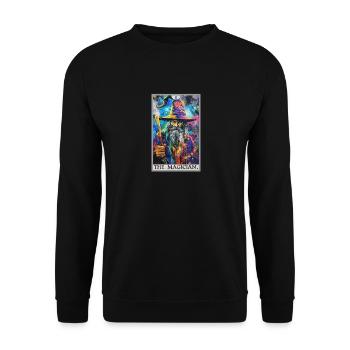 Tarotkarte The Magician Der Magier - Unisex Pullover - Schwarz - Vorne - Alina (178cm) & Michal (187cm)