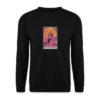 Tarotkarte The High Priestess Die Hohepriesterin - Unisex Pullover - Schwarz - Vorne - Alina (178cm) & Michal (187cm)