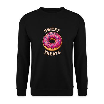 DONUTS, SWEET TREATS - Unisex Sweatshirt - black - Front - Alina (178cm) & Michal (187cm)