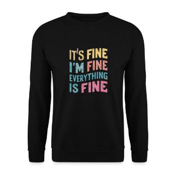 i'm fine - tout va bien - Sweat-shirt Unisexe - noir - Devant - Alina (178cm) & Michal (187cm)