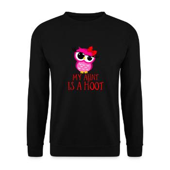 My Aunt Is A Hoot Funny Owl Birds Of Prey Nocturn - Unisex Sweatshirt - black - Front - Alina (178cm) & Michal (187cm)