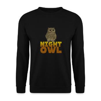 Night Owl Nocturnal Predator Bird Lover Animals - Unisex Sweatshirt - black - Front - Alina (178cm) & Michal (187cm)