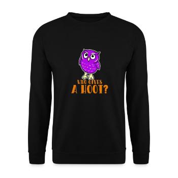 Who Gives A Hoot Funny Owl Nocturnal Predator Bird - Unisex Sweatshirt - black - Front - Alina (178cm) & Michal (187cm)