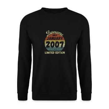 Awesome since January 2007 - Geburtstag - Unisex Pullover - Schwarz - Vorne - Alina (178cm) & Michal (187cm)