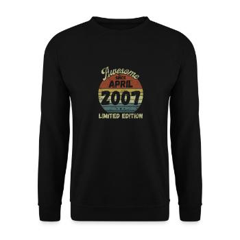 Awesome since April 2007 - Geburtstag - Unisex Pullover - Schwarz - Vorne - Alina (178cm) & Michal (187cm)